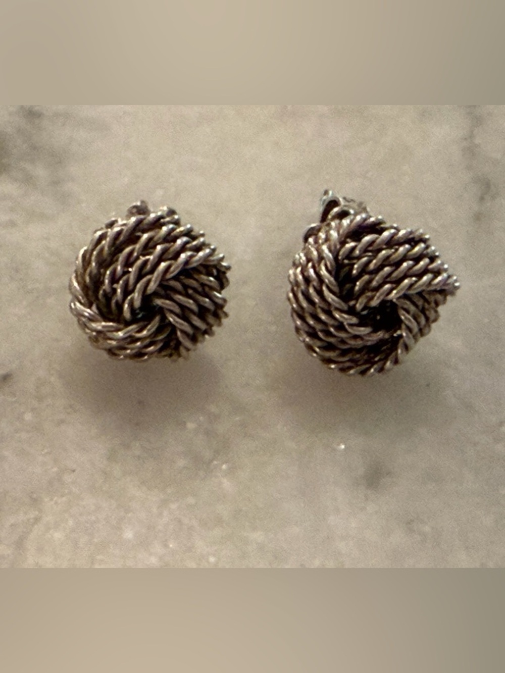 Tiffany & Co. Silver Twisted Rope Knot Stud Earrings